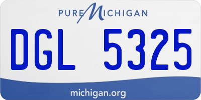 MI license plate DGL5325