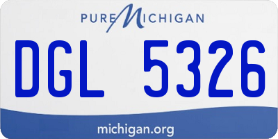 MI license plate DGL5326
