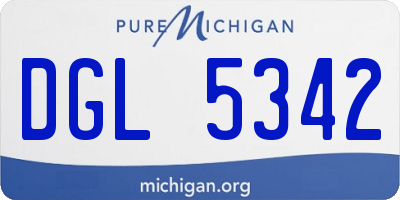 MI license plate DGL5342