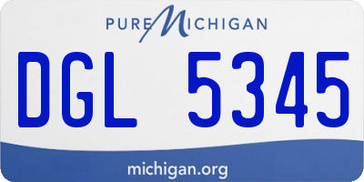MI license plate DGL5345