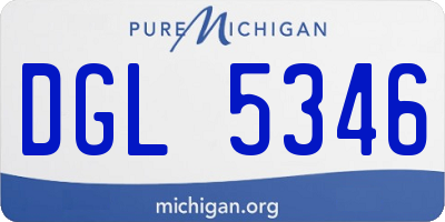 MI license plate DGL5346