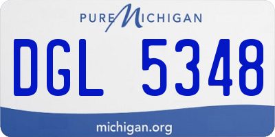 MI license plate DGL5348