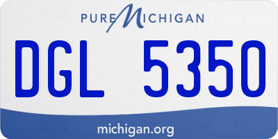 MI license plate DGL5350