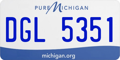 MI license plate DGL5351