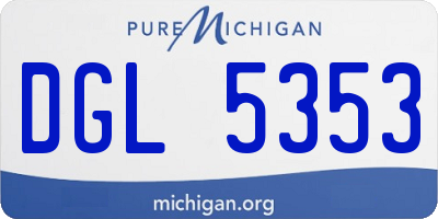 MI license plate DGL5353