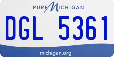 MI license plate DGL5361