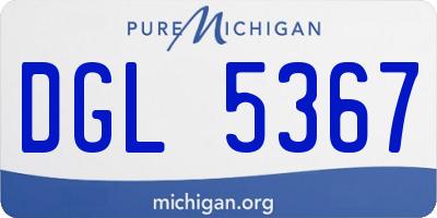 MI license plate DGL5367