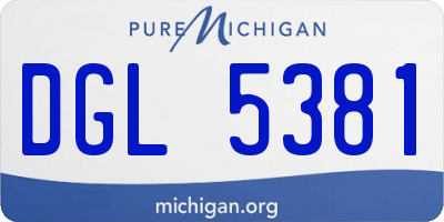 MI license plate DGL5381