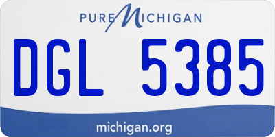 MI license plate DGL5385