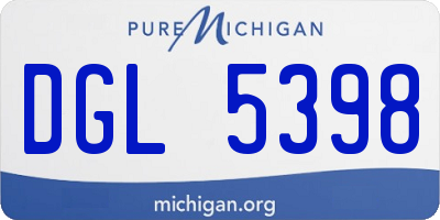 MI license plate DGL5398