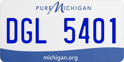 MI license plate DGL5401