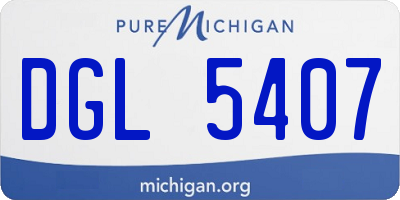 MI license plate DGL5407