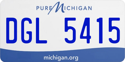 MI license plate DGL5415