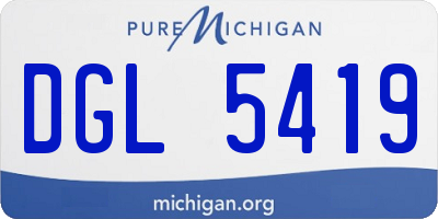 MI license plate DGL5419