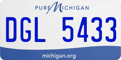 MI license plate DGL5433