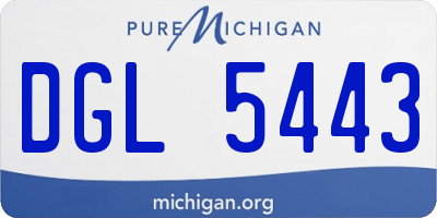 MI license plate DGL5443