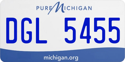 MI license plate DGL5455