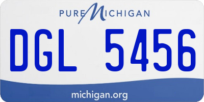 MI license plate DGL5456