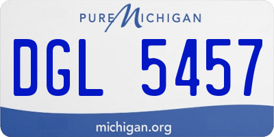 MI license plate DGL5457