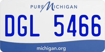 MI license plate DGL5466