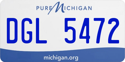MI license plate DGL5472