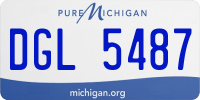 MI license plate DGL5487