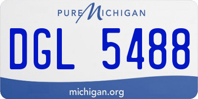 MI license plate DGL5488