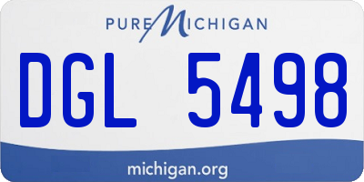 MI license plate DGL5498