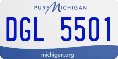 MI license plate DGL5501