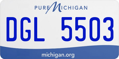 MI license plate DGL5503