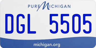 MI license plate DGL5505