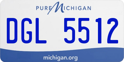 MI license plate DGL5512