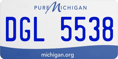 MI license plate DGL5538