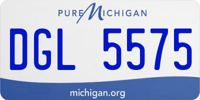 MI license plate DGL5575