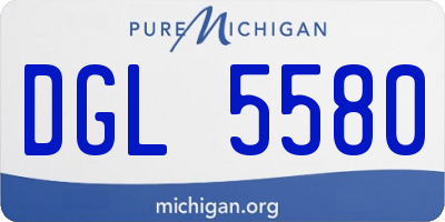 MI license plate DGL5580