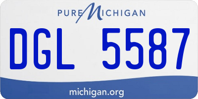 MI license plate DGL5587