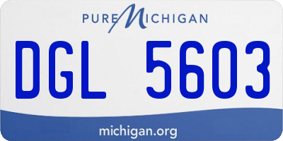 MI license plate DGL5603