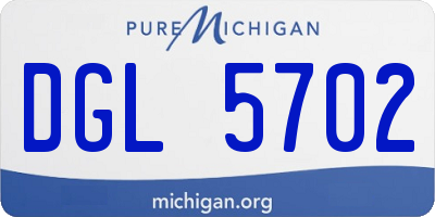 MI license plate DGL5702