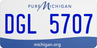 MI license plate DGL5707