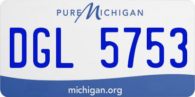 MI license plate DGL5753