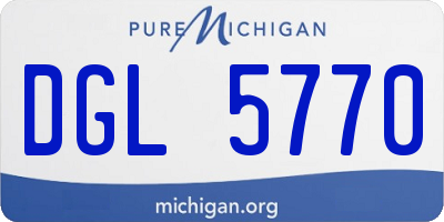MI license plate DGL5770