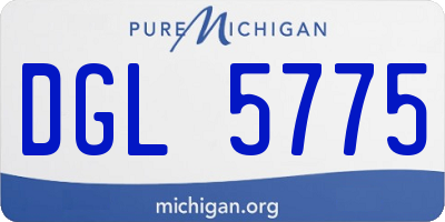 MI license plate DGL5775