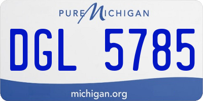 MI license plate DGL5785