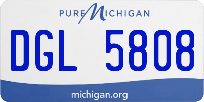 MI license plate DGL5808