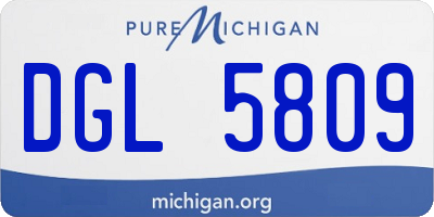 MI license plate DGL5809