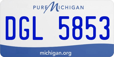 MI license plate DGL5853