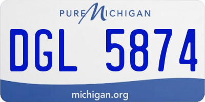MI license plate DGL5874