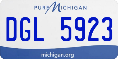 MI license plate DGL5923
