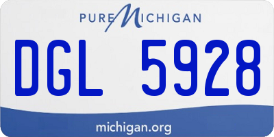 MI license plate DGL5928