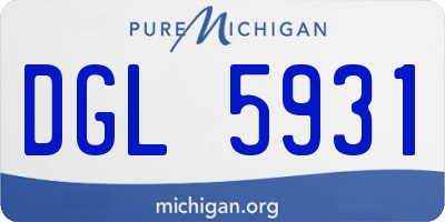MI license plate DGL5931